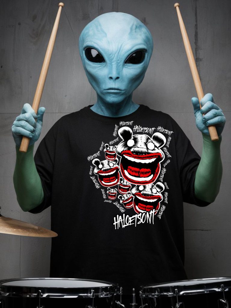 alien mit haloetsont shirt